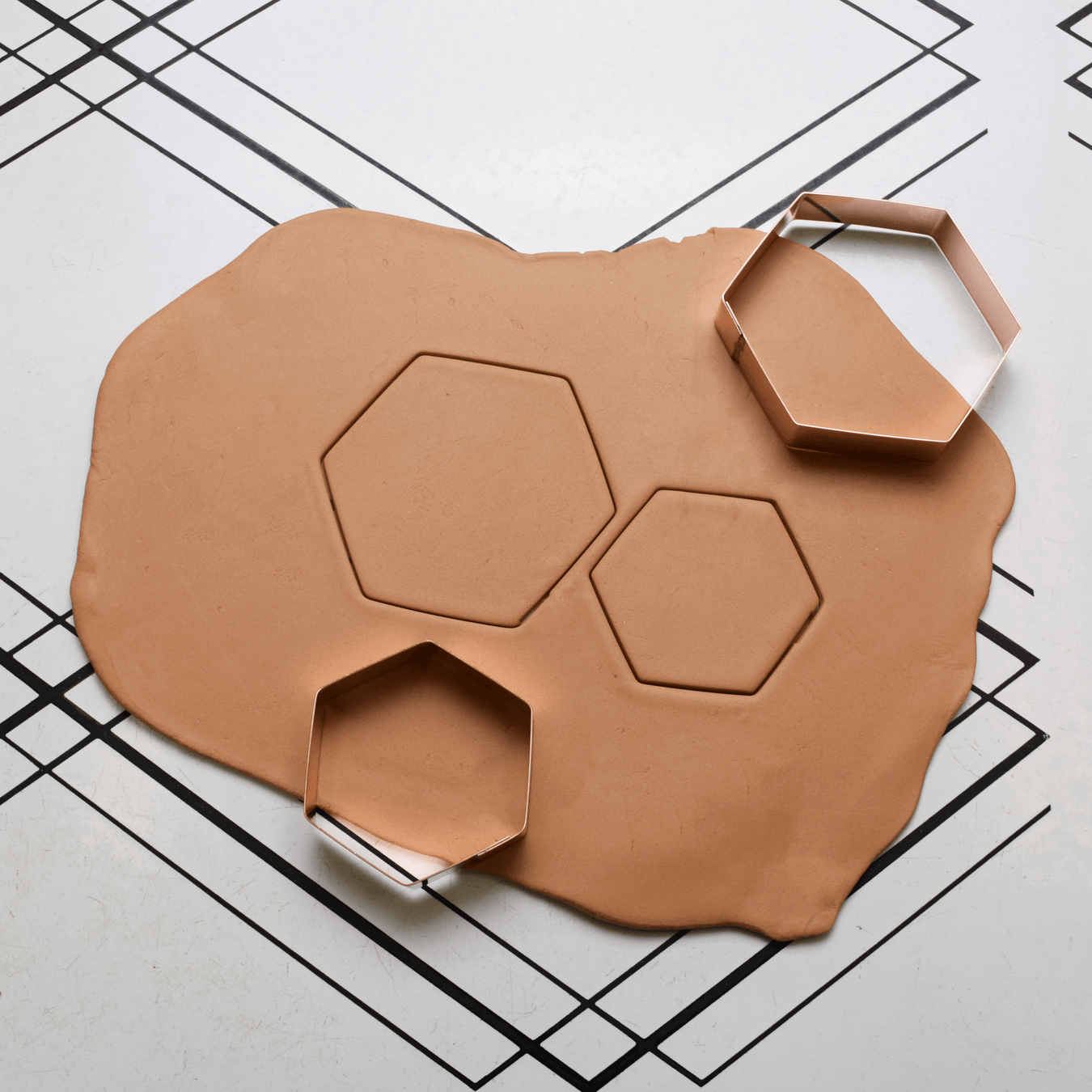 Copper Geometric Shape Cookie Cutter – Handmade Round, Square, Hexagon, Triangle – 3" or 4" Wide Baking Tool for Cookies, Crafts & Kitchen Décor - The Fussy Pup - Cookie Cutter