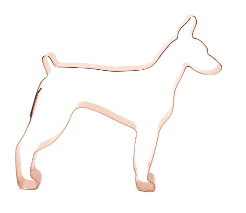 Doberman Pinscher Cookie Cutter: 4.5" Solid Copper, Made in USA