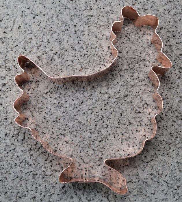 Copper Chicken Cookie Cutter, Animal Cookie Cutter, 4.75 x 4 inches, Made in USA