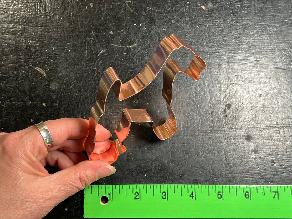 Copper Wire Fox Terrier Dog Cookie Cutter, 4.75 x 3.75 inches, Made in USA