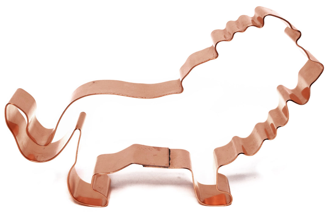 Copper African Lion Cookie Cutter - Animal Cookie Cutter, 5 x 3.75 Inches, Made in USA