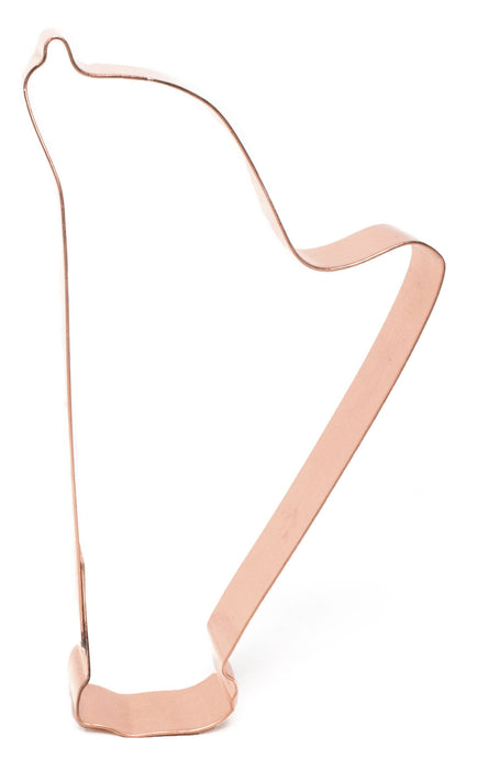 Copper Harp Cookie Cutter, Musical Instrument, 5 x 2.75 Inches, Made in USA