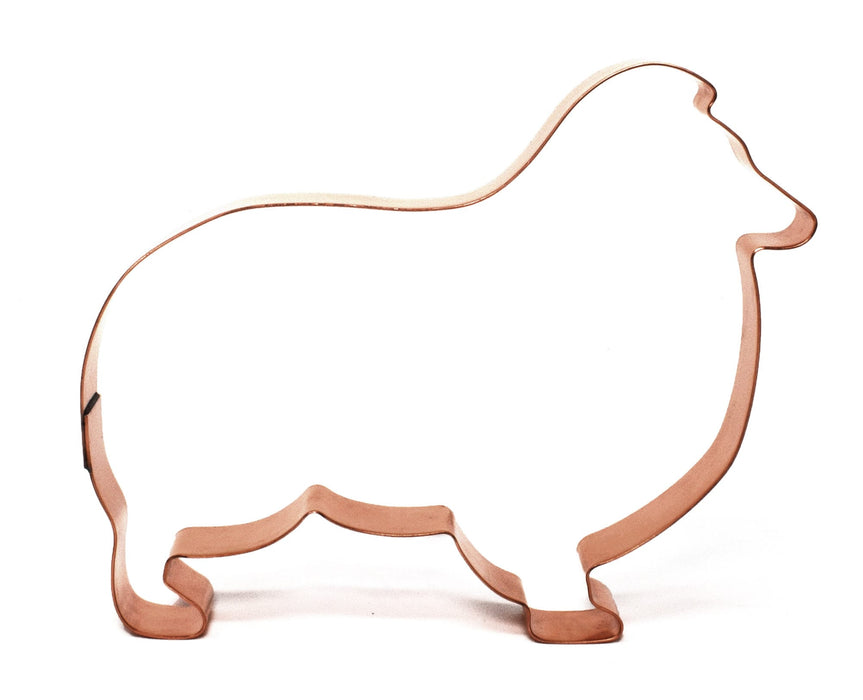 Copper Shetland Sheepdog Dog Cookie Cutter, 5.5 x 4.5 inches, Made in USA