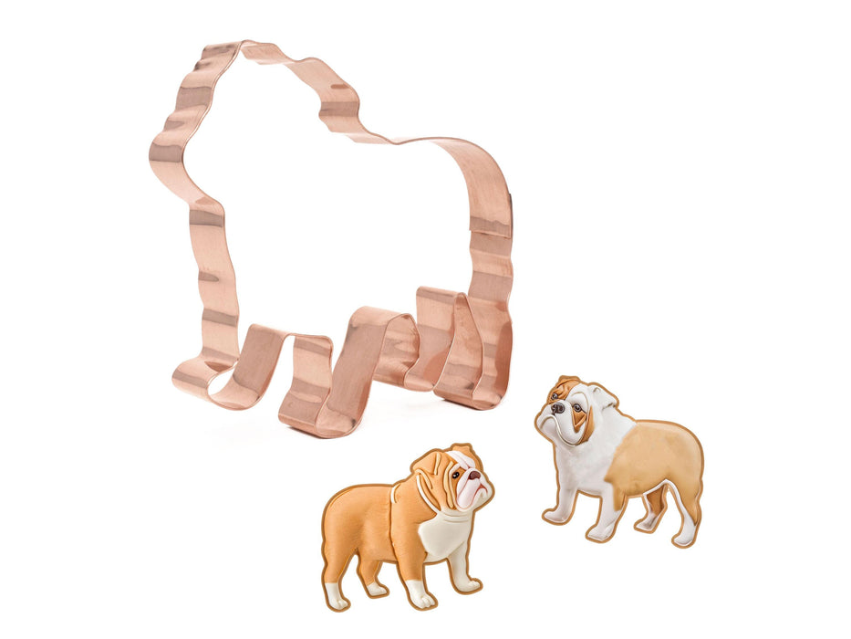 Copper Bulldog Cookie Cutter, Dog Cookie Cutter, 4.25 x 3.75 inches, Made in USA