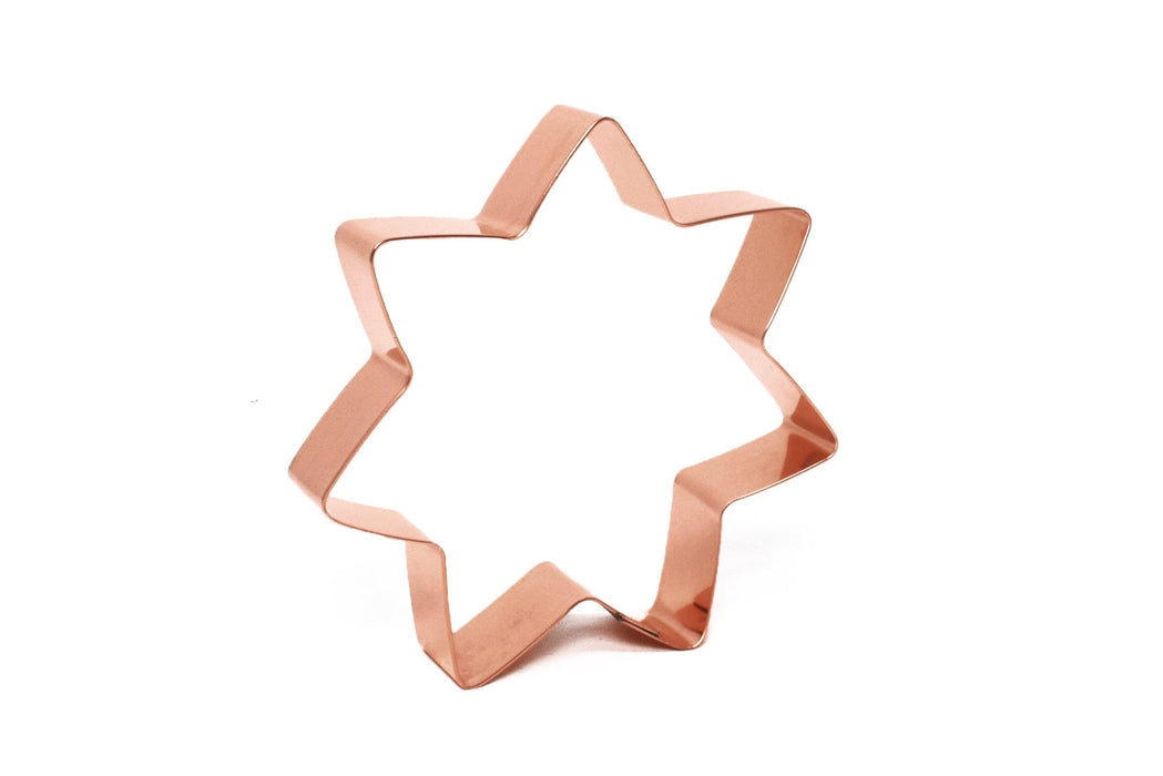 Copper Seven-Sided Star Badge Cookie Cutter – Western Cookie Cutter, 3.5 Inches, Made in USA