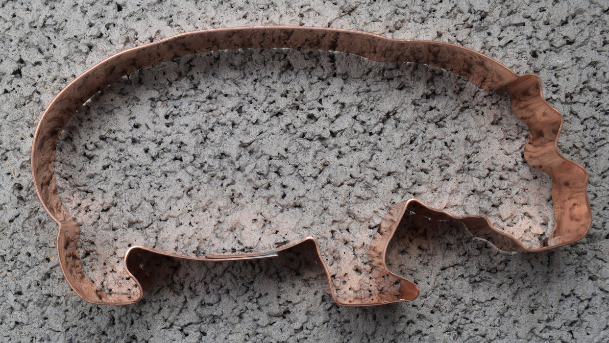 5 inch Copper Hippopotamus Cookie Cutter - Animal Cookie Cutter, Made in USA