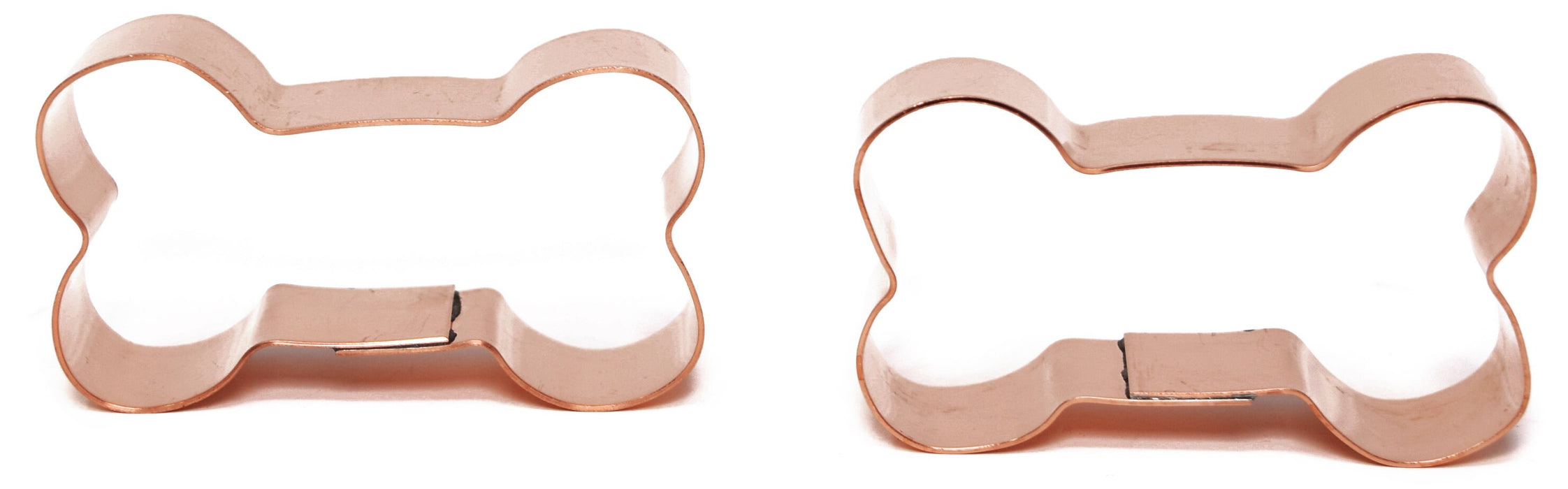 Two Copper Dog Bone Cookie Cutters Dog Cookie Cutter, 2.5 x 1.25 inches, Made in USA