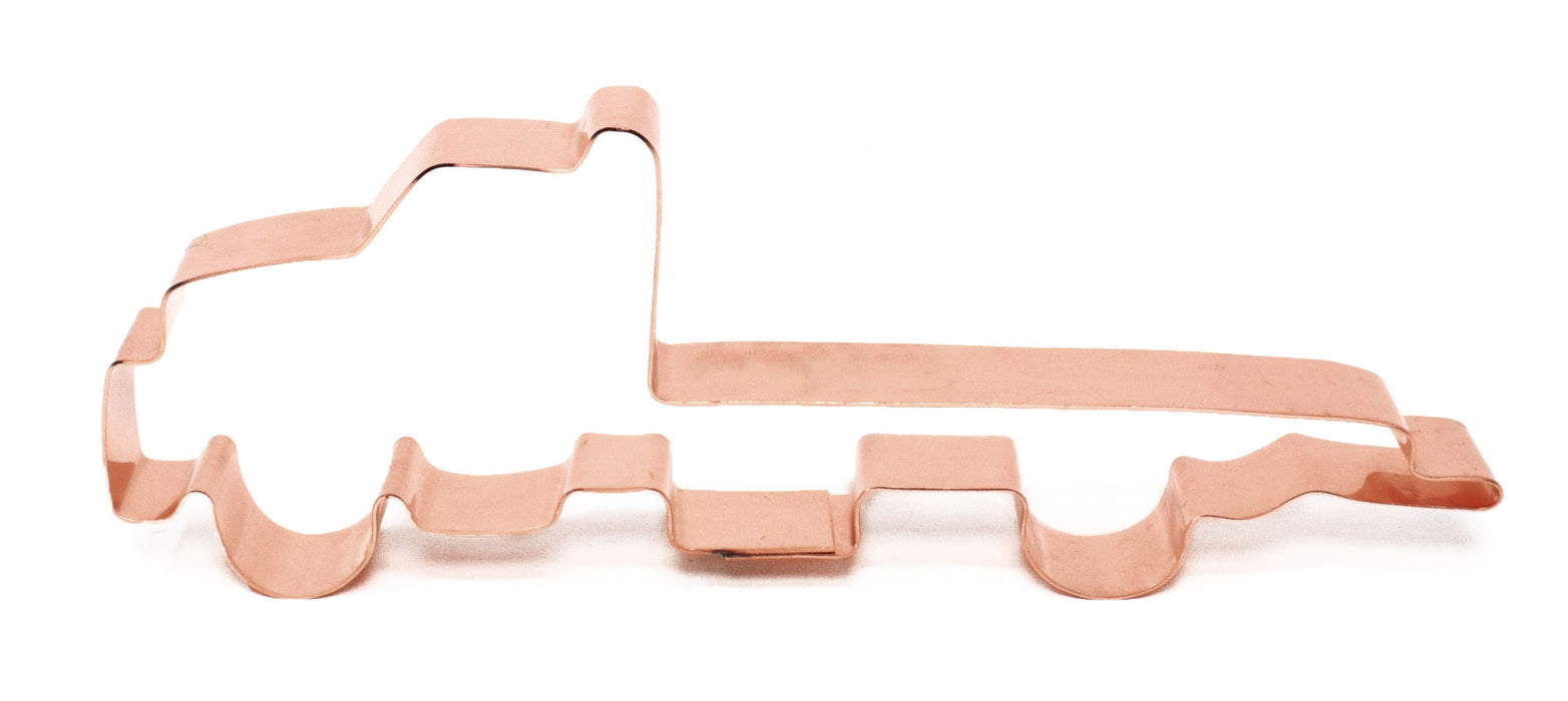 Copper Tow Truck Cookie Cutter, Vehicle Cookie Cutter, 6.75 x 2.25 inches, Made in USA