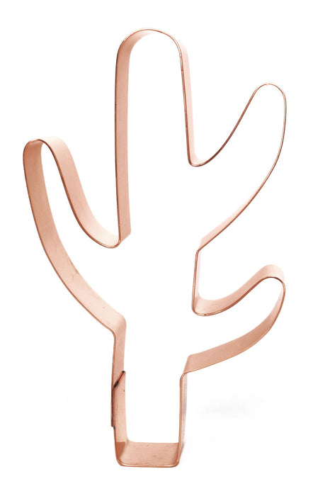 Copper Saguaro Cactus Cookie Cutter, 5.25 x 2.75 inches, Made in USA