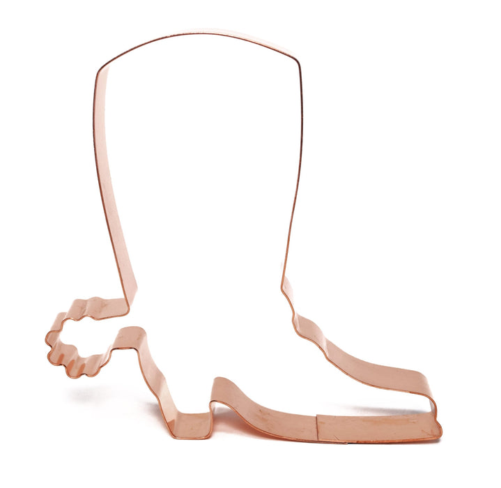 Copper Cowboy Boot w/ Spur Cookie Cutter, 4.75 inches, Made in USA