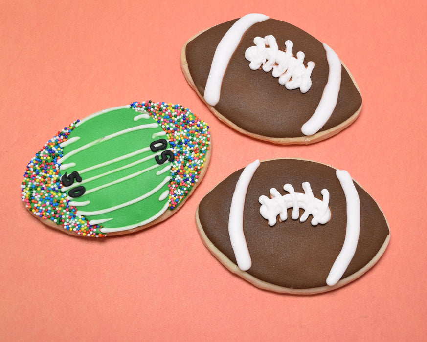 Copper Football Cookie Cutters - Sports Design (set of 3) - Made in USA