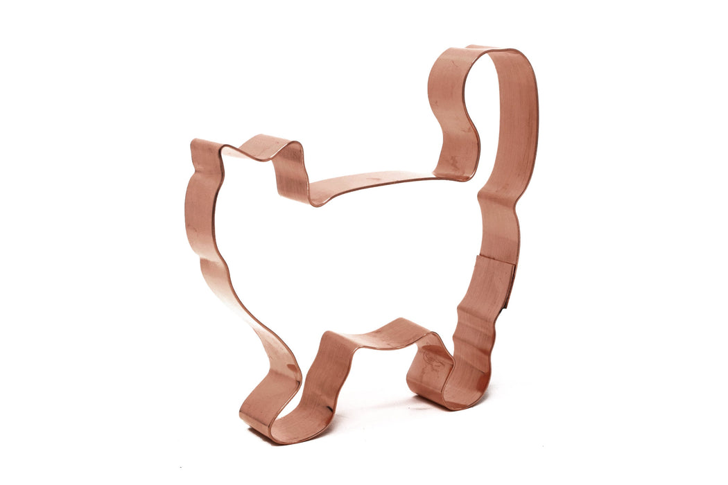 Copper Cat Cookie Cutter, 3.75 x 3.5 inches, Made in USA