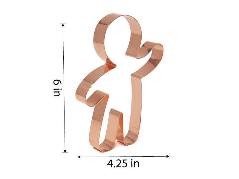 Copper Gingerbread Man Cookie Cutter - Christmas Design (6 x 4.25 inches) - Made in USA
