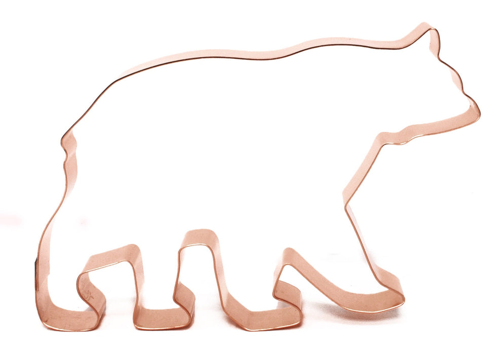 Copper Polar Bear Cookie Cutter - Animal Cookie cutter, 5.75 x 3.75 inches, Made in USA