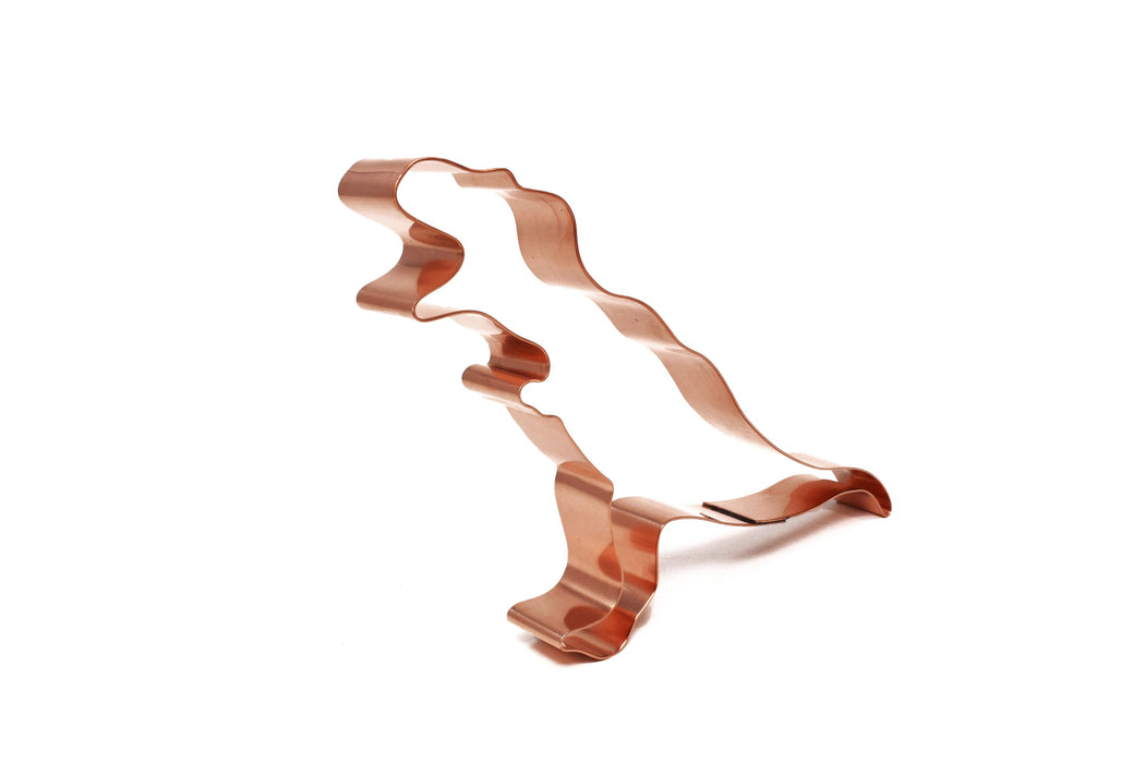 Copper Tyrannosaurus Cookie Cutter, Dinosaur Cookie Cutter, 7 x 4 inches, Made in USA