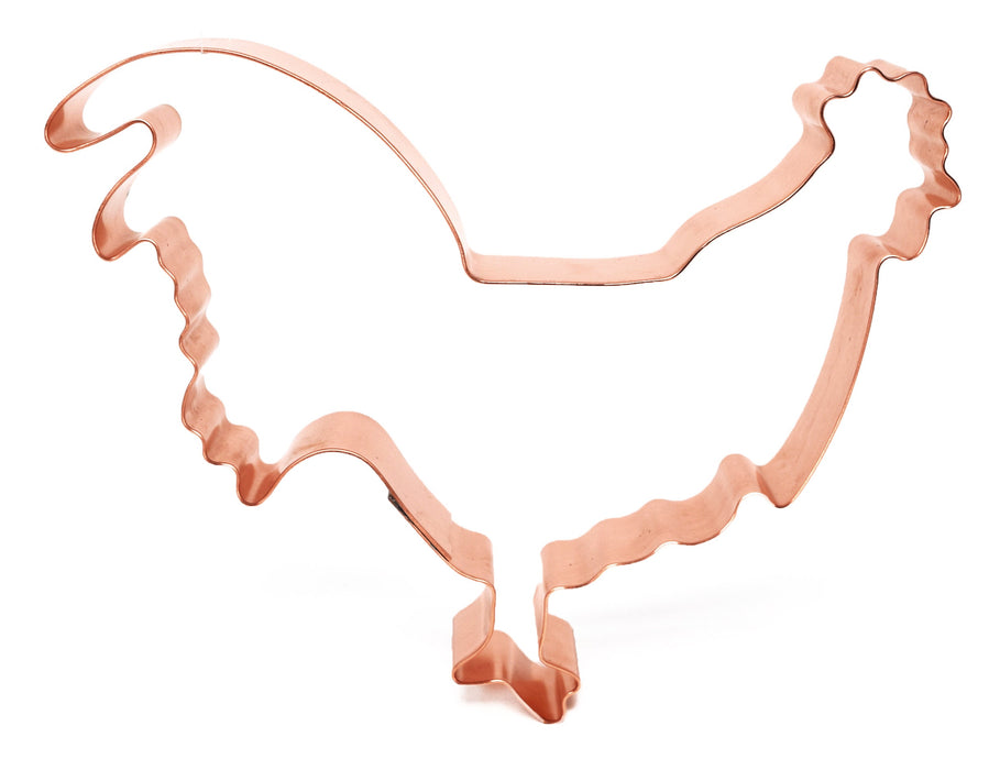 Copper Rooster Cookie Cutter, Animal Cookie Cutter, 5.25 x 4.5 inches, Made in USA