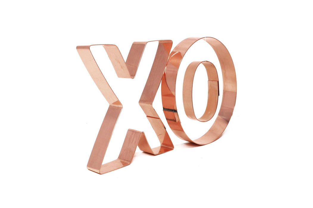 Copper XO Cookie Cutter Set - Valentines Cookie Cutter, 4 x 3.75 inches, Made in USA