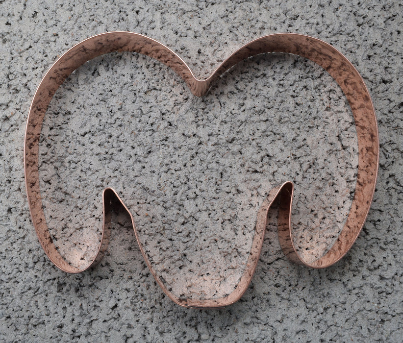 Copper Ram Cookie Cutter, Animal Cookie Cutter, 4.75 x 3.75 inches, Made in USA