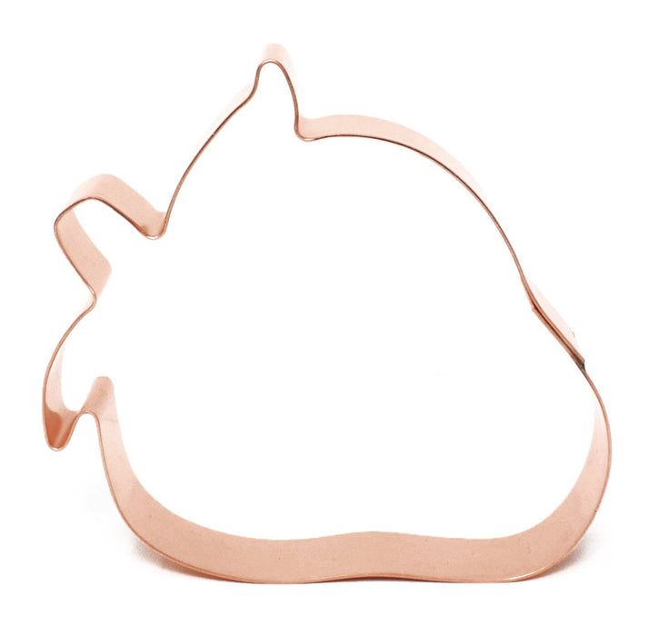 Copper Strawberry Cookie Cutter - Fruit Design (4 x 3 inches) - Made in USA