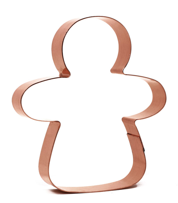 Copper Gingerbread Girl Cookie Cutter - Christmas Cookie Cutter, 4.5 x 3.75 Inches, Made in USA