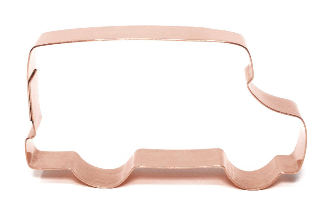 Copper School Bus Cookie Cutter, Vehicle Cookie Cutter, 4.25 x 2.25 inches, Made in USA