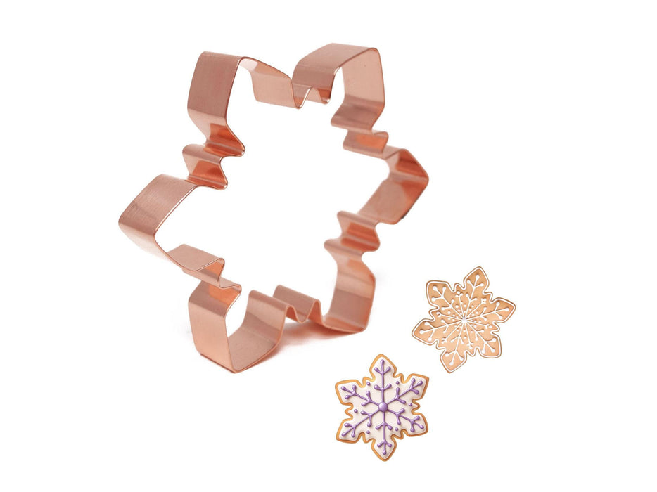Copper Snowflake Cookie Cutter - Christmas Design (4 x 3.5 inches) - Made in USA