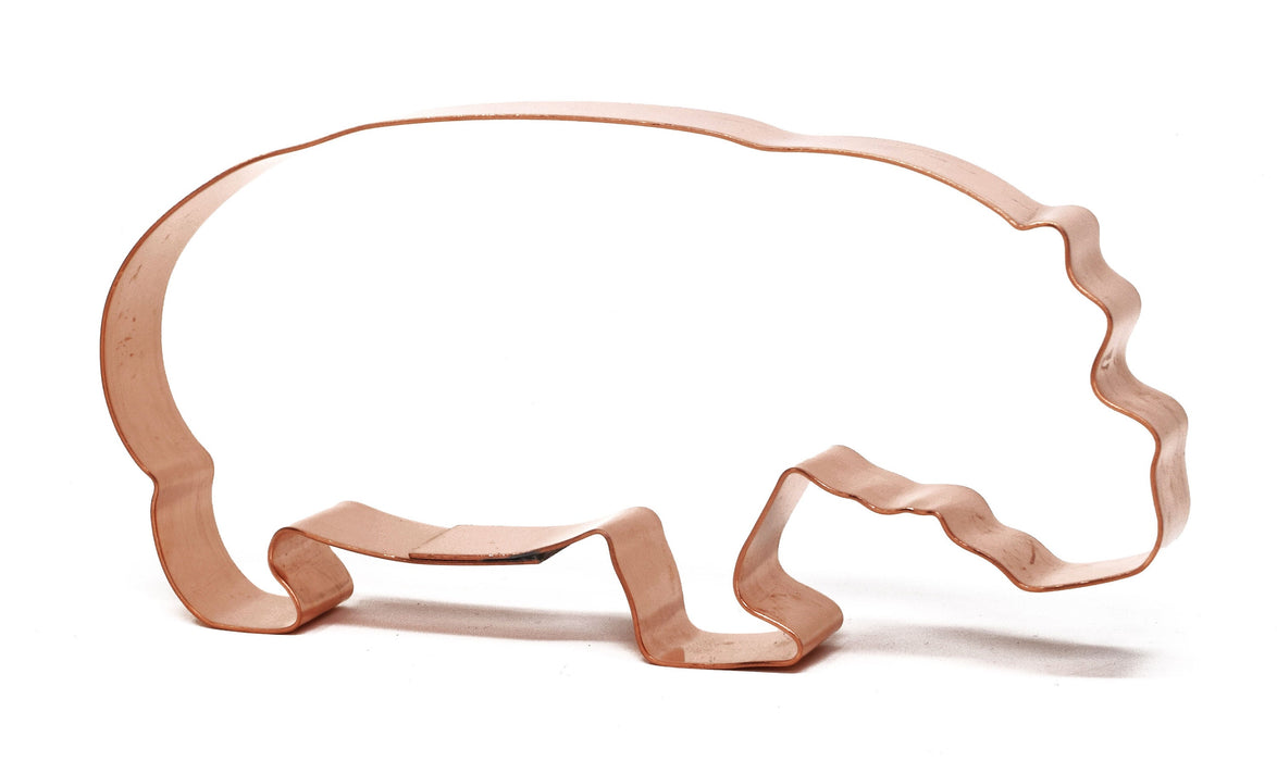 5 inch Copper Hippopotamus Cookie Cutter - Animal Cookie Cutter, Made in USA