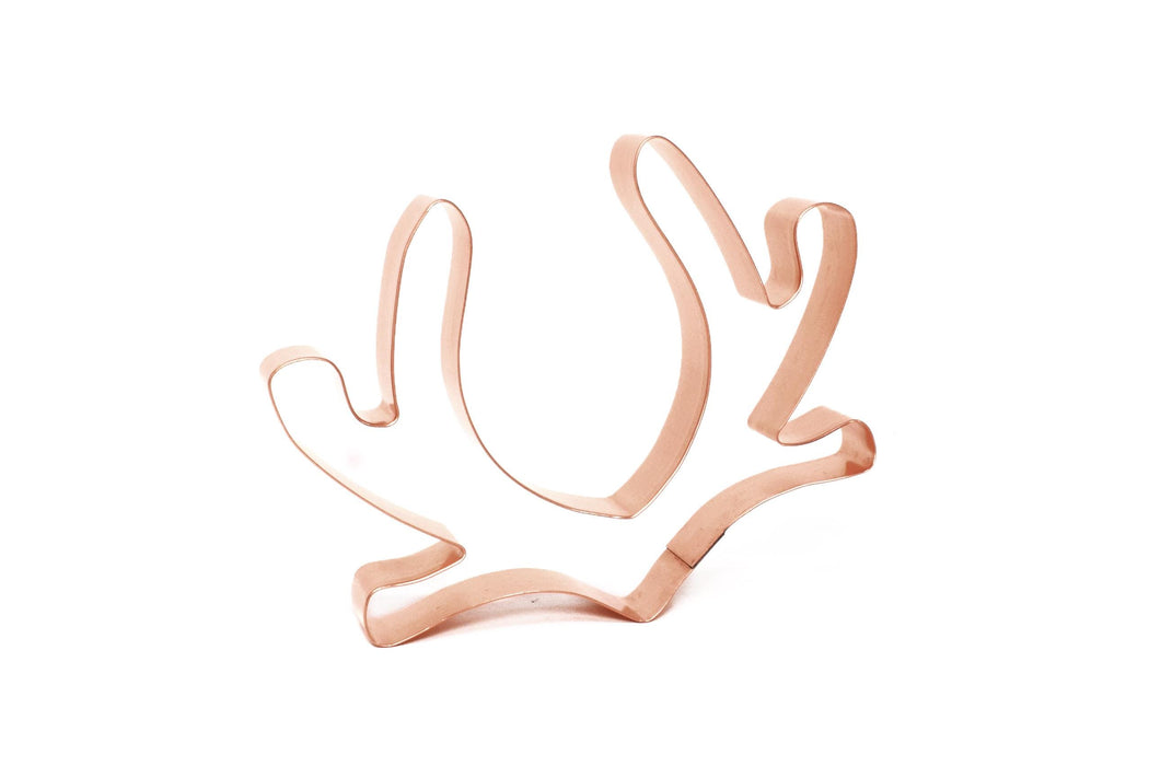 Copper Deer Antlers Cookie Cutter - Reindeer Antler Cookie Cutter, 5.75 x 4.5 Inches, Made in USA