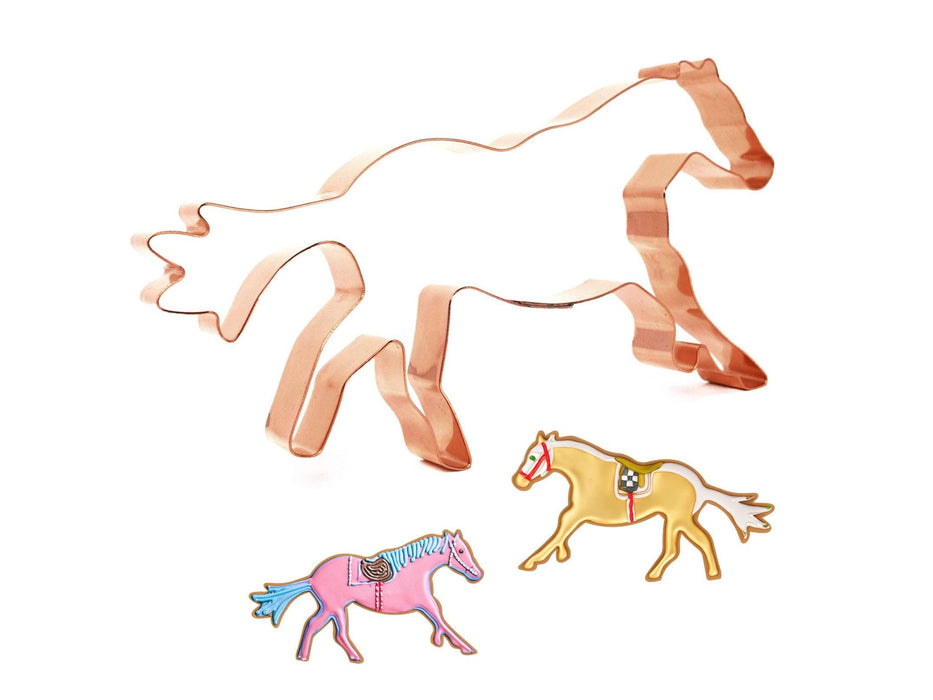 Copper Racehorse Cookie Cutter - Sports Cookie Cutter, 6.25 x 3.25 Inches, Made in USA