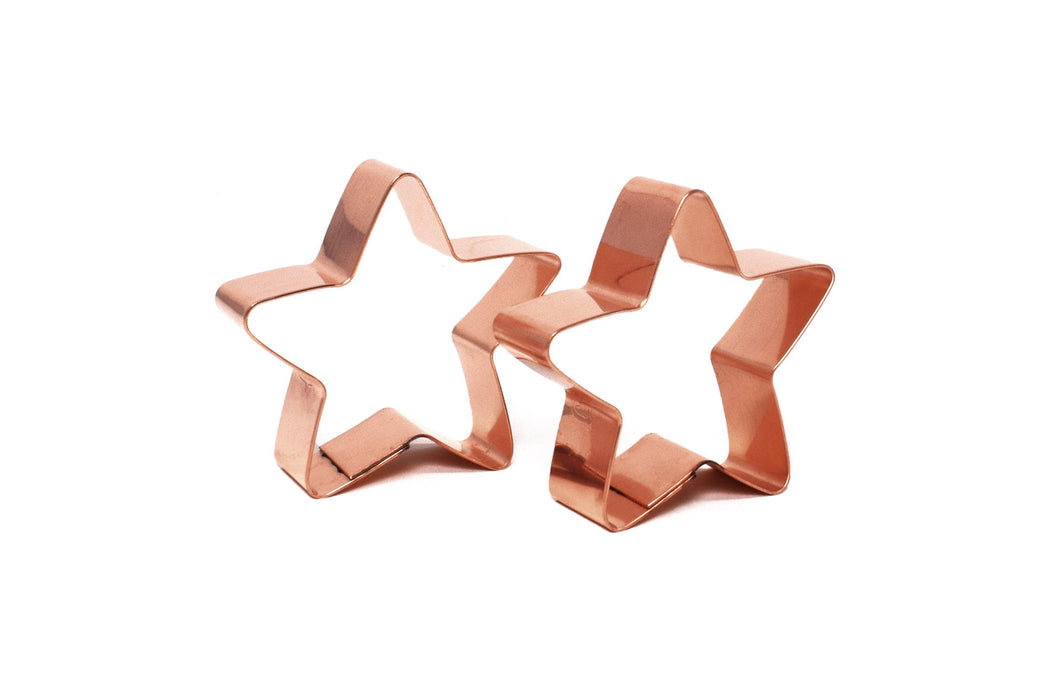 Copper Pair of Stars Cookie Cutter - Patriotic Design (2.25 inches) - Made in USA