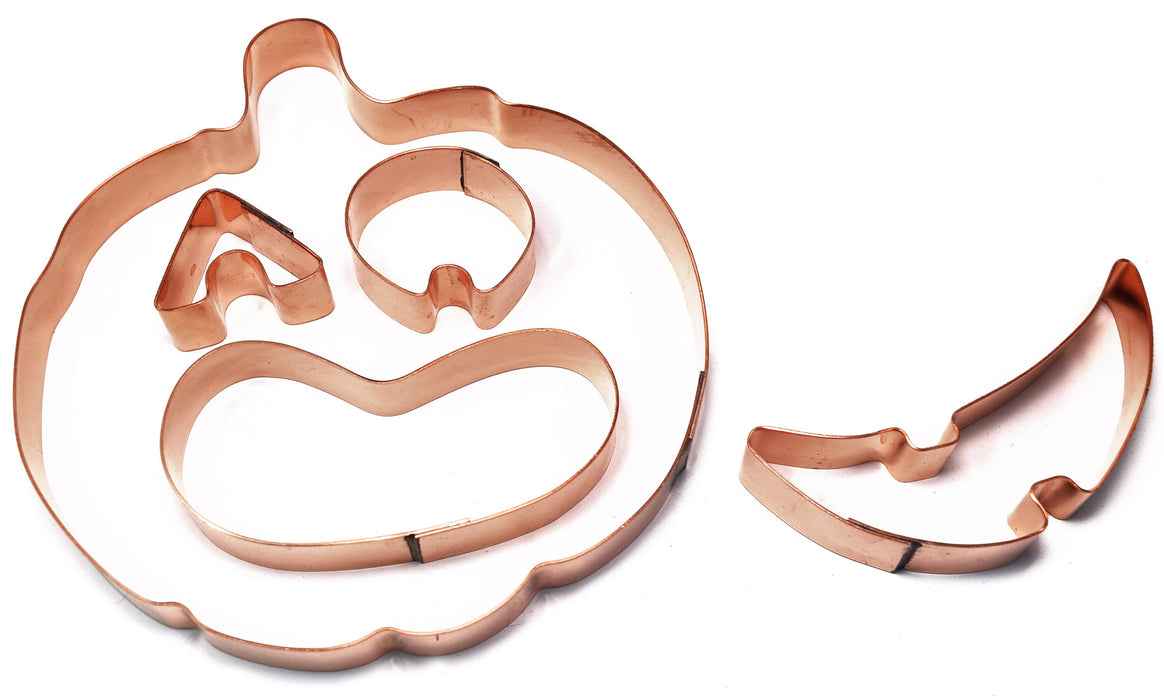 Copper Jack O Lantern Cookie Cutter Set – 5-Piece Halloween Baking Kit (5.5 x 5 inches)