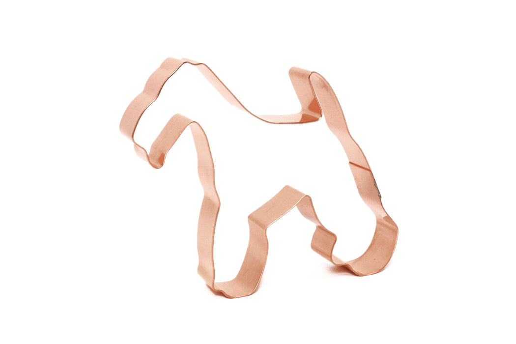 Copper Wire Fox Terrier Dog Cookie Cutter, 4.75 x 3.75 inches, Made in USA
