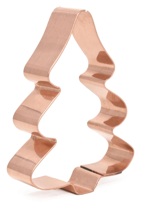 Copper Christmas Tree Cookie Cutter - (4 x 3.25 inches) - Made in USA