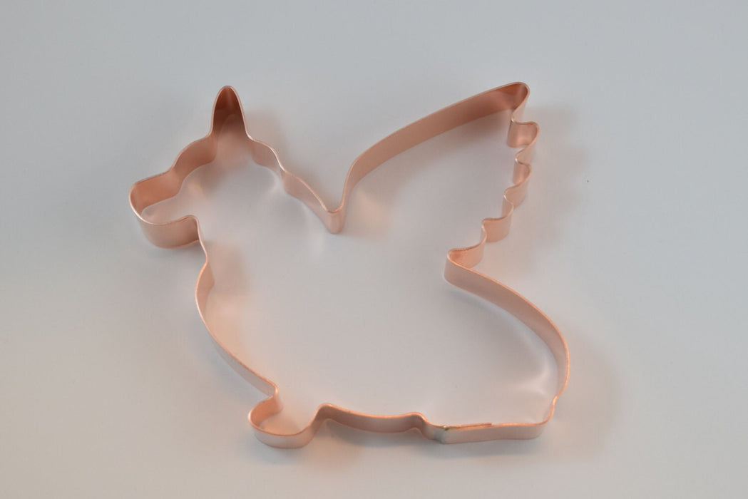 Copper Corgi Angel Dog Cookie Cutter, 4.5 x 3.75 inches, Made in USA