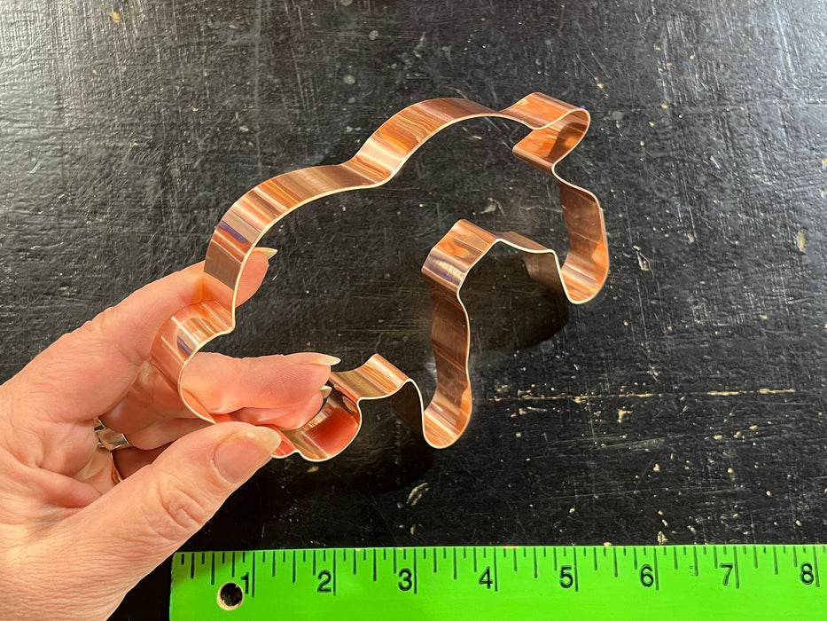 Large Copper Buffalo Cookie Cutter - Bison Design (5.5 x 4.25 inches) - Made in USA