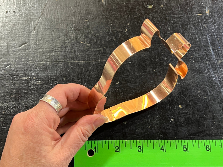 Big Copper Strawberry Cookie Cutter, Fruit Design 5 x 4 inches, Made in USA