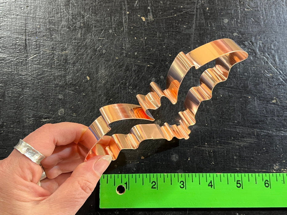 Copper Bat Cookie Cutter - Halloween Design (6 x 3.5 inches) - Made in USA