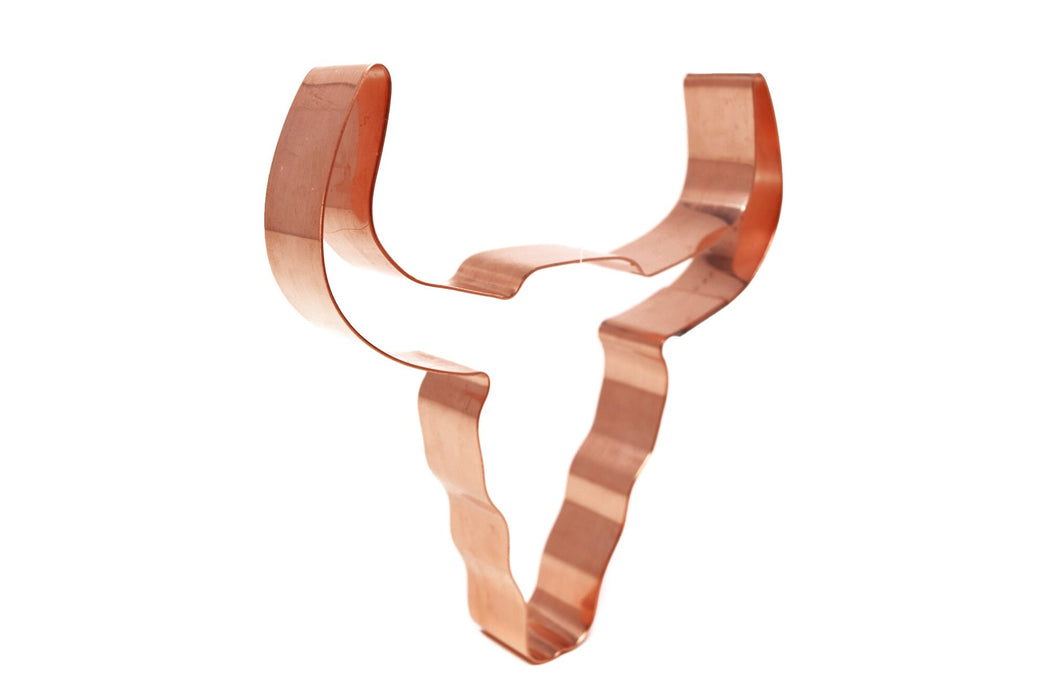 Copper Steer Skull Cookie Cutter, 4.75 x 4.5 inches, Made in USA