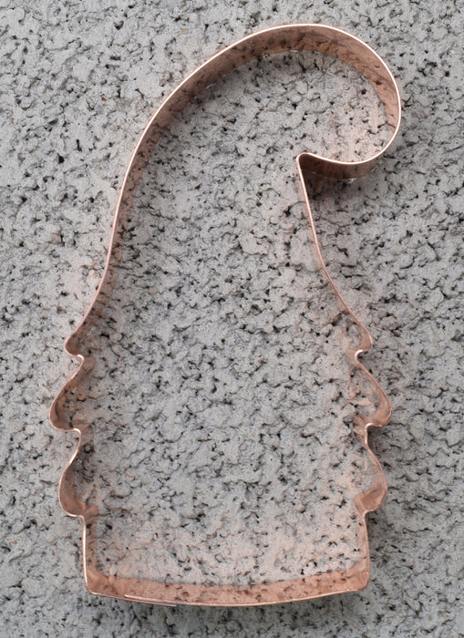 Simple Gnome Cookie Cutter 5 Inches Solid Copper, Handcrafted in USA
