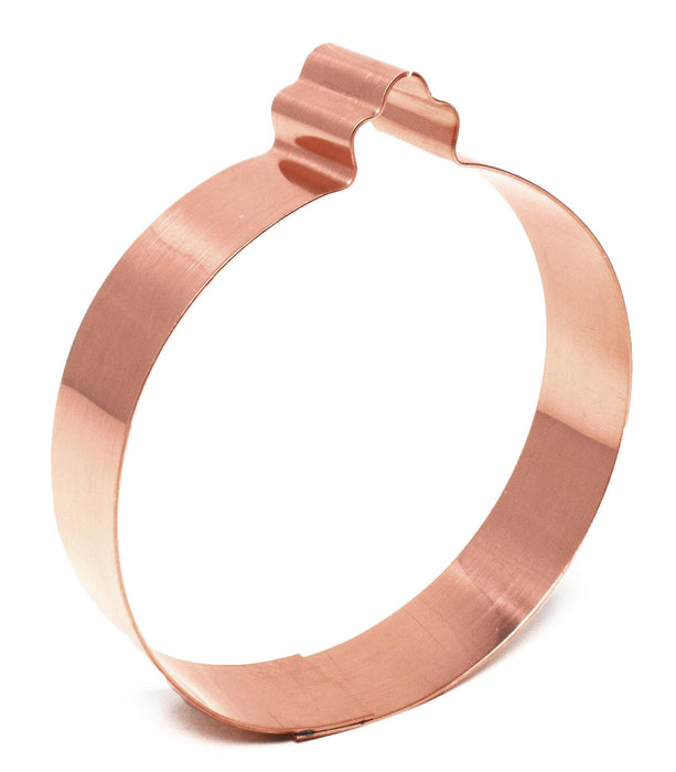 Big Copper Round Ornament Cookie Cutter, Christmas Cookie Cutter, 5 x 4.5 inches, Made in USA