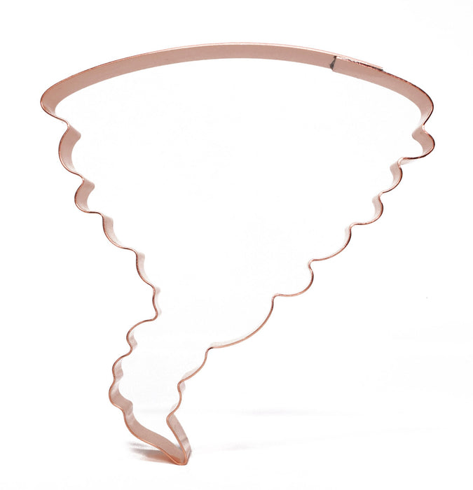 Copper Tornado Cookie Cutter - Weather Design (5 inches) - Made in USA