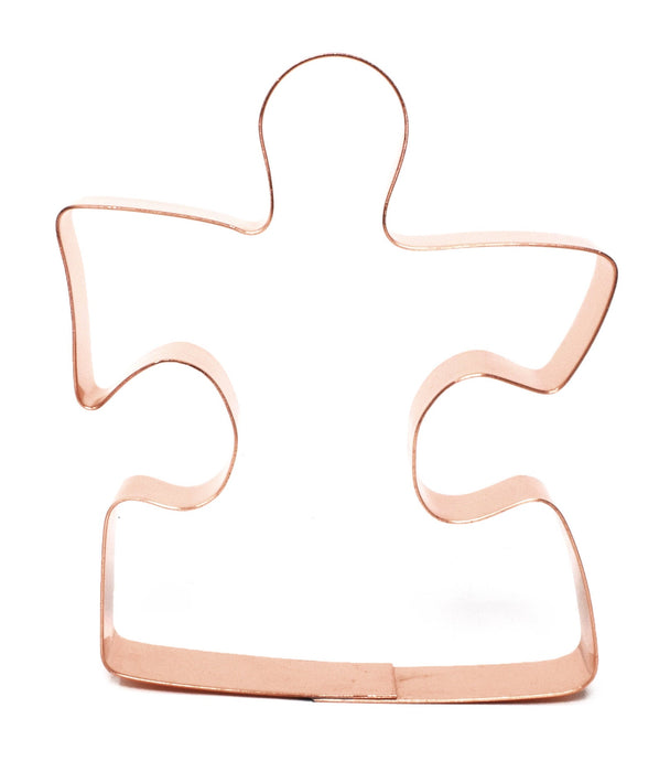 Copper Puzzle Piece Cookie Cutter – Classic Game Piece Design (3.25 x 4.25 inches)