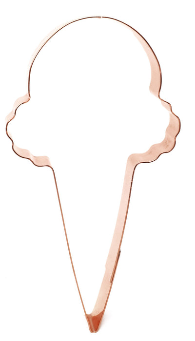 Copper Ice Cream Cone Cookie Cutter - Food Cookie Cutter, 5.25 x 3 Inches, Made in USA