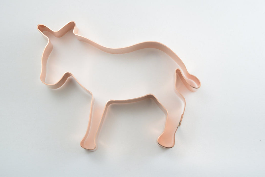 Copper Donkey Cookie Cutter - Animal Cookie Cutter, 4.5 x 3.5 inches, Made in USA