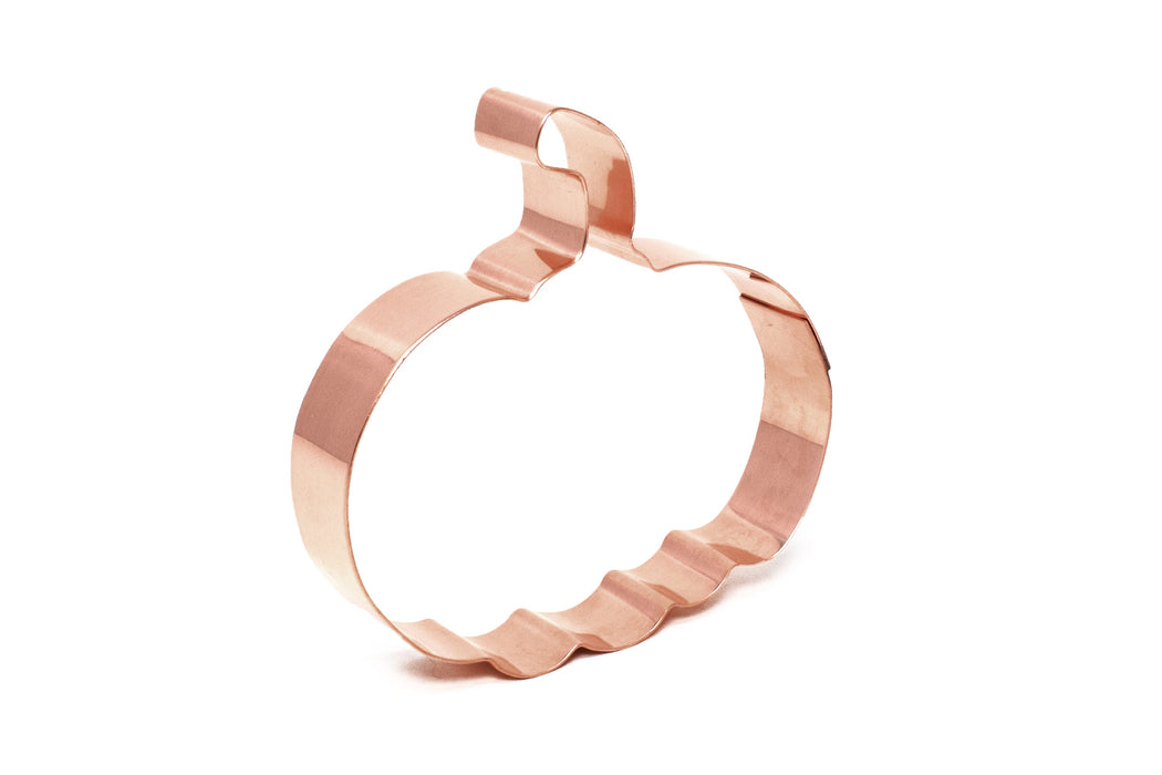 Copper Pumpkin Cookie Cutter - Thanksgiving Cookie Cutter, 4 x 3.75 inches, Made in USA