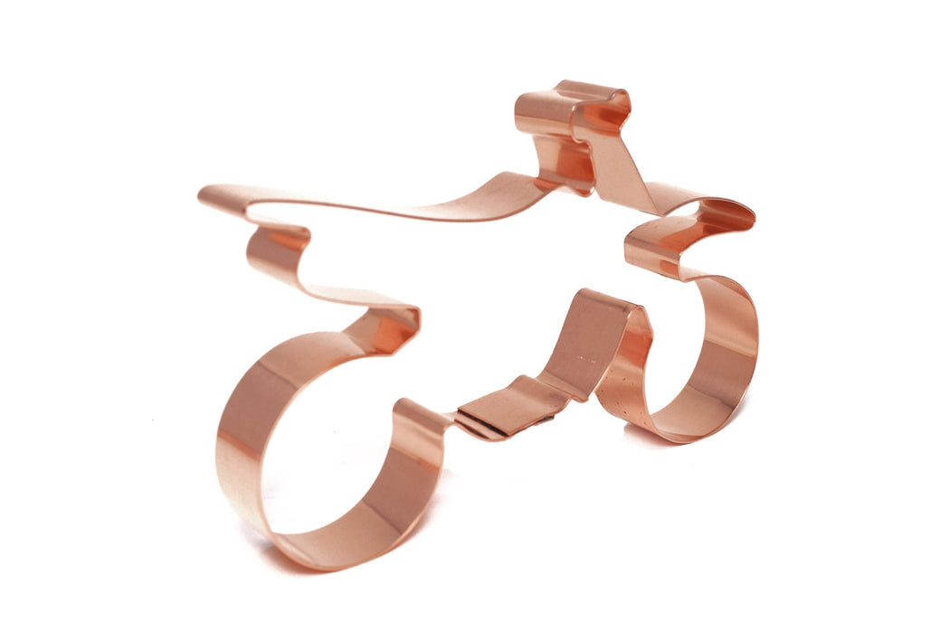 Copper Dirt Bike Cookie Cutter, Sports Cookie Cutter, 5.25 x 3.5 inches, Made in USA