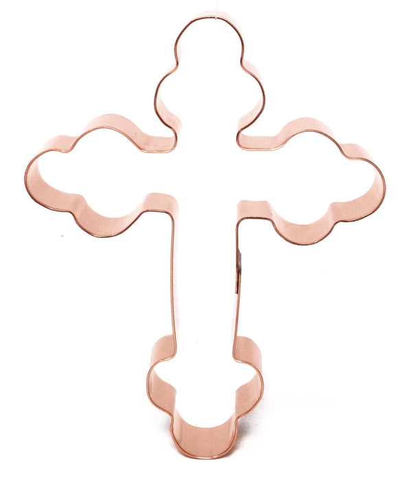 Copper St. Nicholas' Cross Cookie Cutter - Nature Design (4.5 x 3.5 inches) - Made in USA