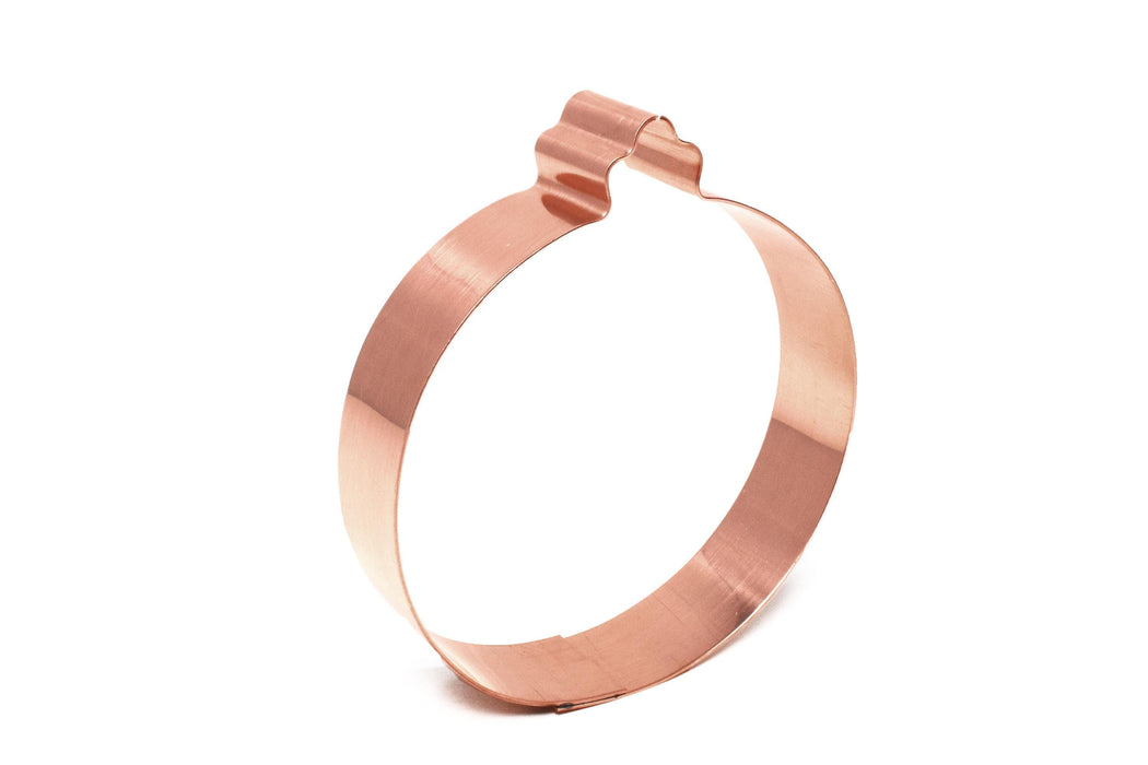 Big Copper Round Ornament Cookie Cutter, Christmas Cookie Cutter, 5 x 4.5 inches, Made in USA