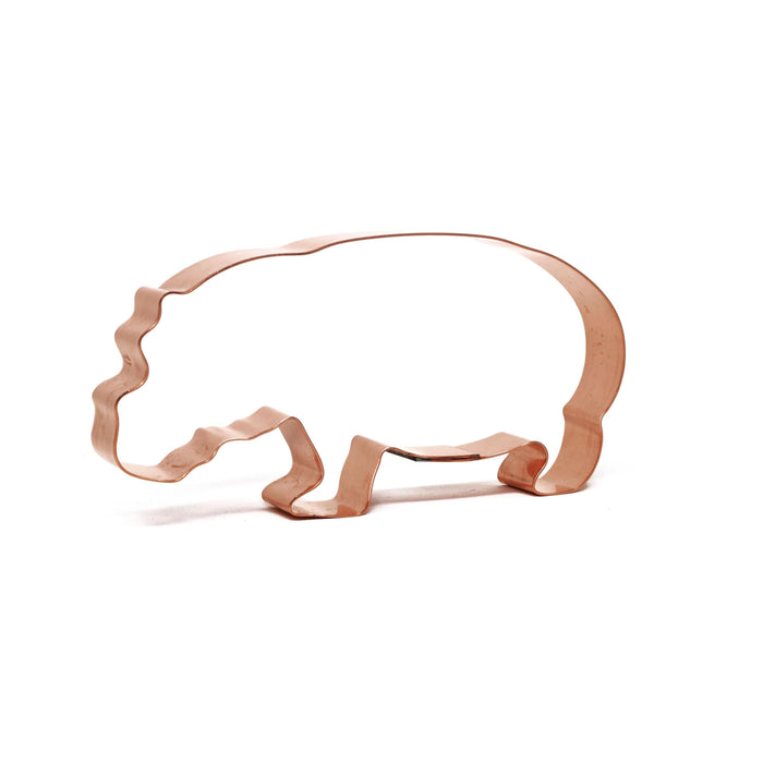 5 inch Copper Hippopotamus Cookie Cutter - Animal Cookie Cutter, Made in USA