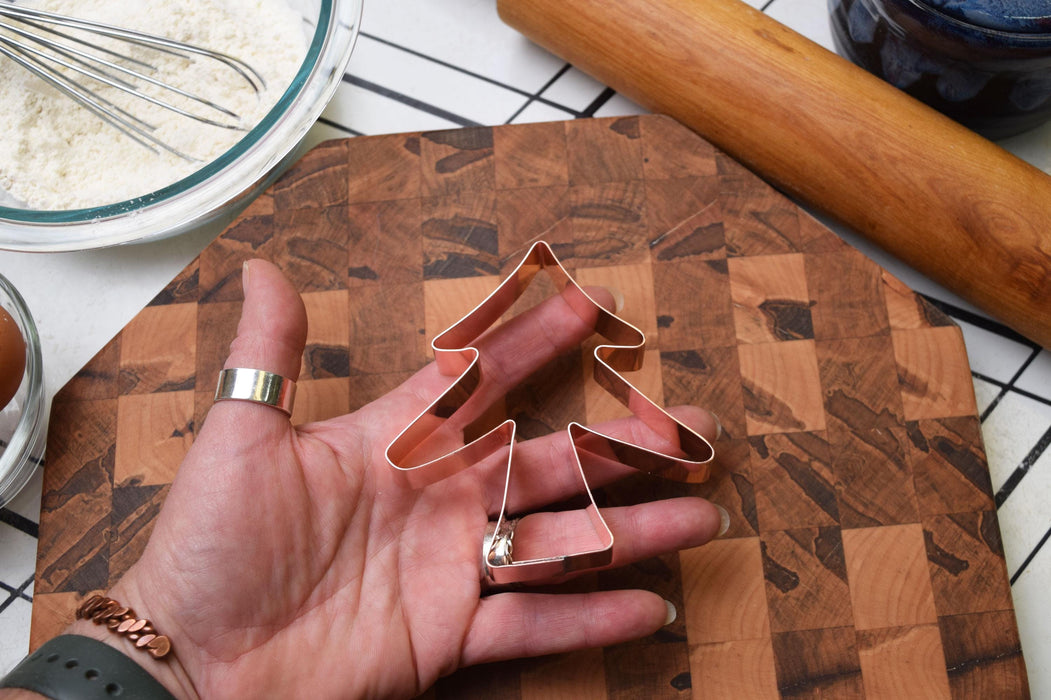 Copper Christmas Tree Cookie Cutter - Holiday Design (4 x 3.25 inches) - Made in USA